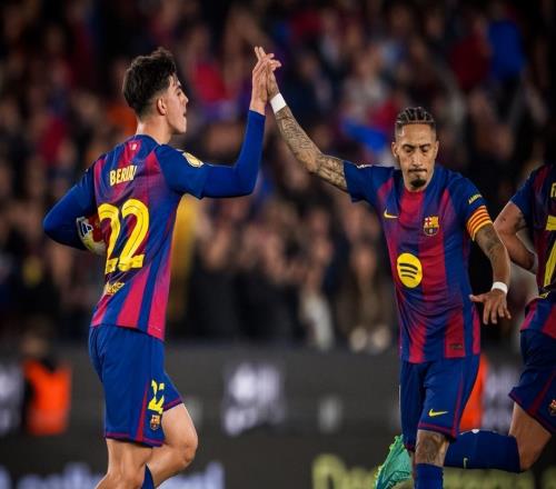 34！18歲小將雙響難救主亞馬爾回天乏術(shù)巴薩逆轉(zhuǎn)失敗無緣衛(wèi)冕