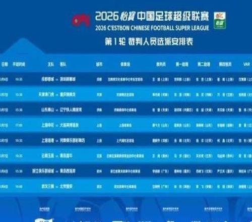 中超王迪主哨新賽季中超揭幕戰