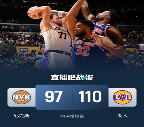 湖人战胜尼克斯东契奇砍下35分8篮板里夫斯贡献25分詹姆斯因伤缺席_NBA直播