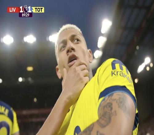 16場6球，利物浦是里沙利松英超生涯進球并列最多的對手