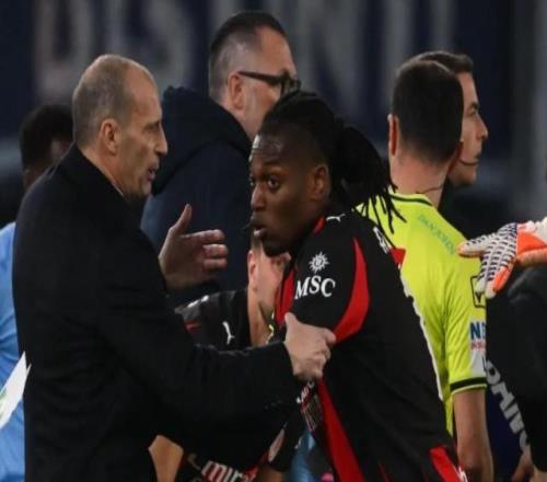 莱昂不满被换下!离场时不断抱怨,还推开阿莱格里