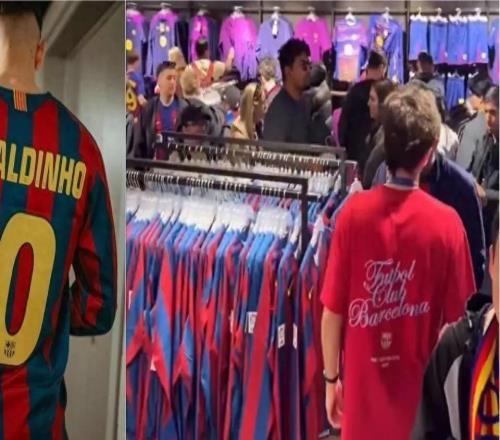 巴薩“因禍得?！保?000件小羅復(fù)古球衣數(shù)小時(shí)售罄，球隊(duì)大賺一筆