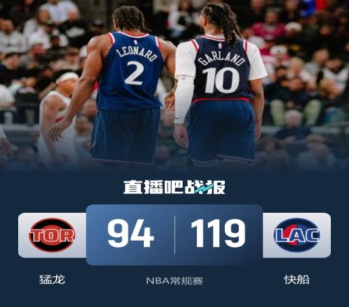 快船三名球員得分超過20分輕松戰(zhàn)勝猛龍取得三連勝倫納德貢獻27分6籃板加蘭24分6助攻鶯哥18分6籃板_NBA直播