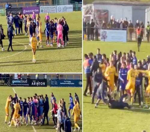 升級大戰(zhàn)白熱化，英議聯(lián)賽后爆發(fā)沖突，教練組成員也加入群架