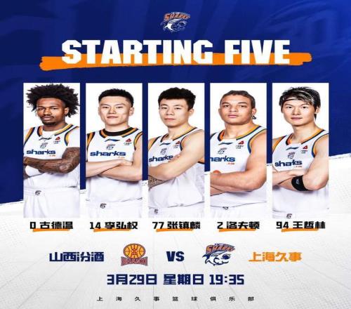 CBA常規(guī)賽第32輪，上海男籃10096戰(zhàn)勝山西隊