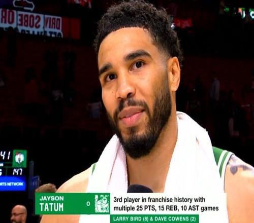 比肩伯德，塔圖姆成凱爾特人單場至少25分15板10助隊史第三人