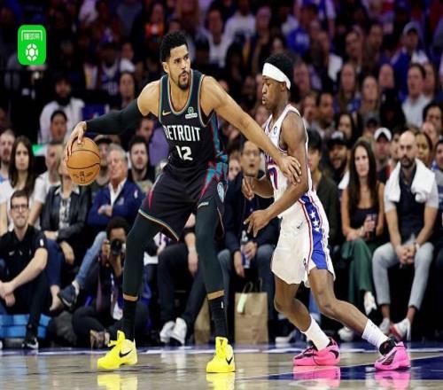 活塞7人得分上双11693大胜76人锁定东部第一,哈里斯19分