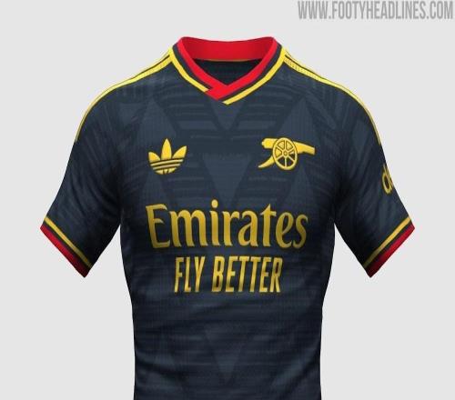 阿森納2627賽季客場球衣曝光：學院海軍藍色調，紅黃色點綴