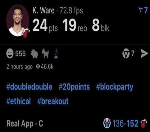 熱火藏了3年的中鋒苗子，24+19+8后又被按回板凳