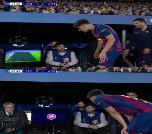 庫巴西想看VAR屏幕確認(rèn)自己的紅牌，結(jié)果屏幕立即被關(guān)掉了