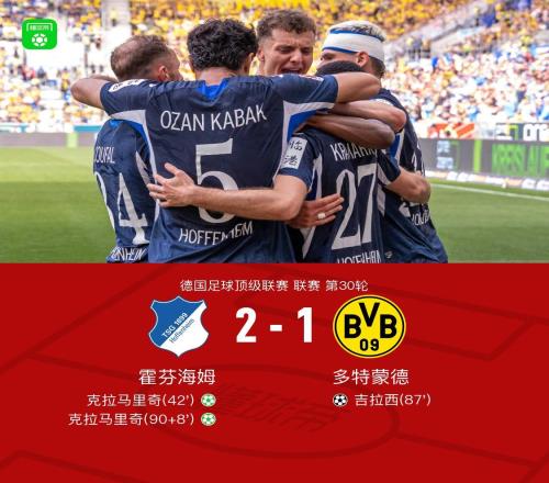 劍南春霍芬海姆21多特，克拉馬里奇雙響，吉拉西破門