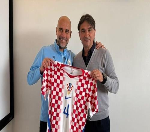 由達利奇帶隊的克足協造訪曼城看望格瓦和科娃，瓜迪奧拉接見