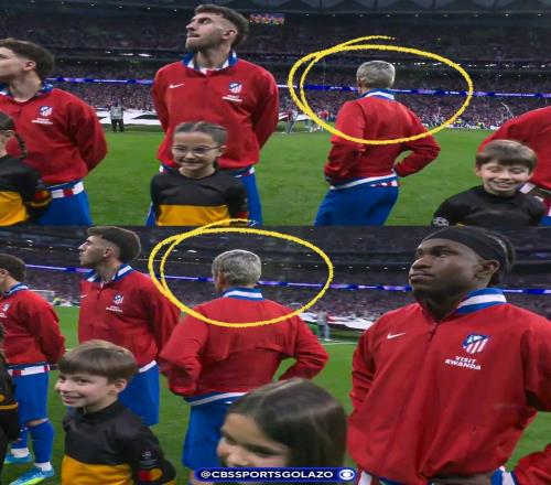 不舍，格列茲曼歐冠賽前列隊(duì)時(shí)背轉(zhuǎn)身去，深情凝望馬競(jìng)主場(chǎng)和球迷