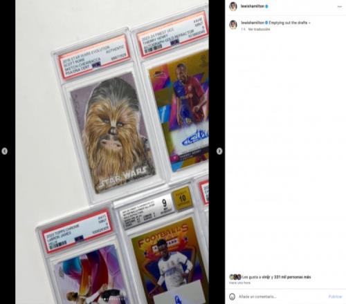 汉密尔顿在社媒上炫耀维尼修斯球星卡,维尼修斯小心翼翼地点赞_西甲直播