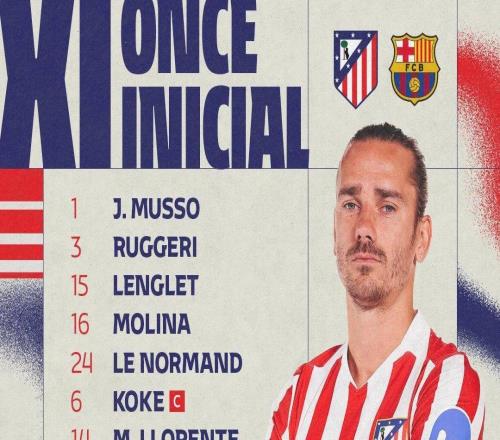 马竞20领先,巴萨下午4点背水一战