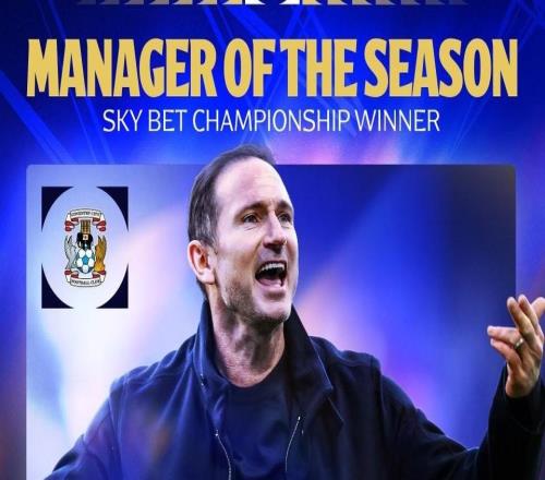 率领考文垂升入英超，兰帕德当选英冠赛季最佳主帅