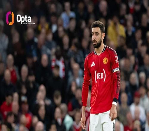 自范佩西以来，B费是首位连续7场英超参与进球的曼联球员