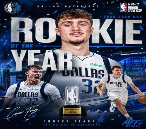 弗拉格为NBA年度最佳新秀奖第二年轻得主，仅次于詹姆斯