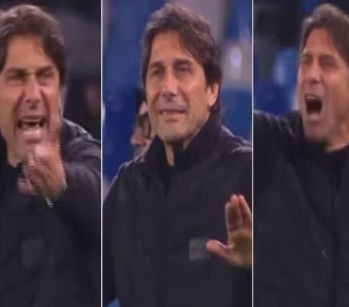 认为对手应该被罚下，孔蒂朝着裁判怒吼：混蛋，该死