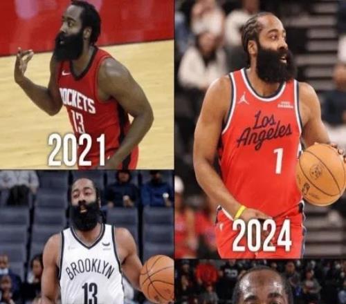 哈登6年5队：4次申请交易“换队”有望延续神迹能否冲冠成功