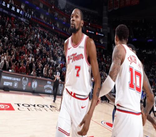 8连胜！火箭2场狂输31分，杜兰特创NBA第4神迹，申京探花发挥灾难