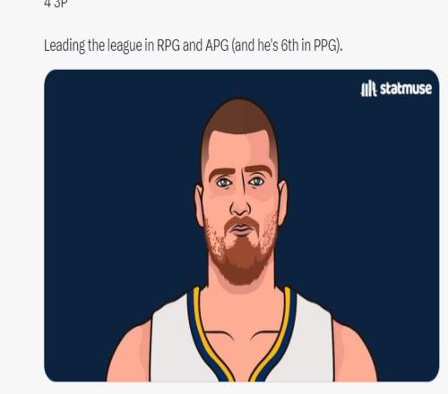 历史第四人！约基奇连续三场30+无愧联盟一哥NBA官方：不可阻挡