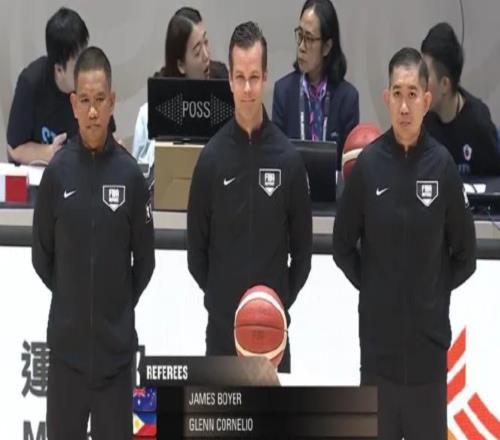 中国男篮VS中国台北男篮，3名裁判出炉