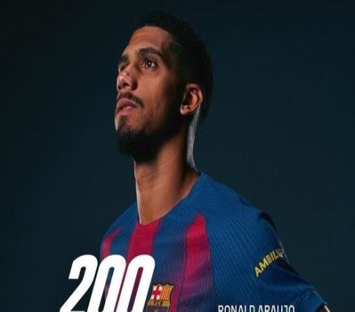 对阵马竞替补出场，阿劳霍达成巴萨200场里程碑