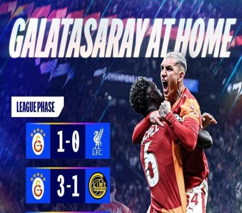 加拉塔萨雷本赛季欧冠主场3胜1平1负，击败利物浦、尤文