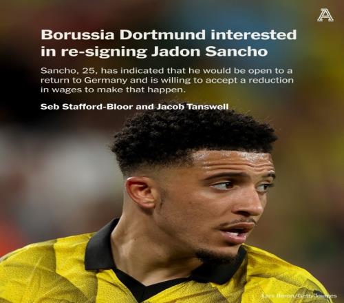 五年前以8500万售曼联的桑乔如今甘愿降薪回多特真是没谁了_英超直播