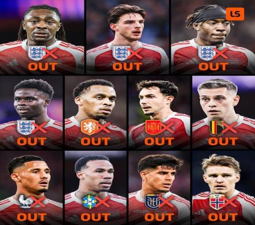 阿森纳11将集体伤退国家队！是惨遭FIFA病毒，还是塔子哥下大棋