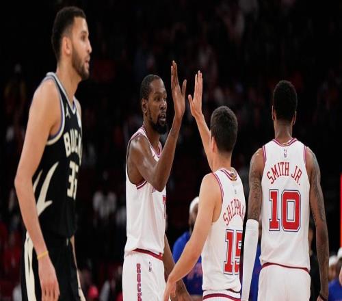 申京25+8火箭险胜8人雄鹿收获4连胜，杜兰特19+9吉昂36+10