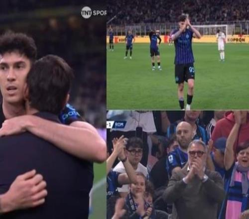 巴斯托尼被换下时获全场起立鼓掌，齐沃在场边拥抱安慰他