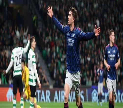 欧冠半准决赛首回合：葡萄牙体育01阿森纳视频集锦，哈弗茨补时绝杀