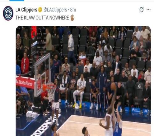 52战赢35场超额完成指标！快船官方为泰伦卢点赞：小卡三节34分