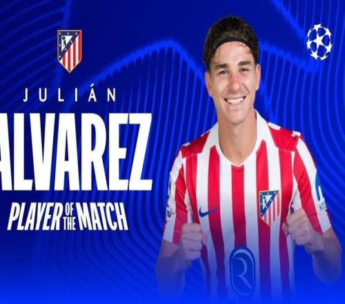 任意球破门，阿尔瓦雷斯当选巴萨vs马竞全场最佳球员